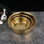 Load image into Gallery viewer, Thick Gold Dog Bowls, Pet Feeding Bowls, Dog Cat Plate Bowls With Non-slip Silicone Bases, Medium and Large Dog Feeder Bowls and Water Bowls (L-20CM)