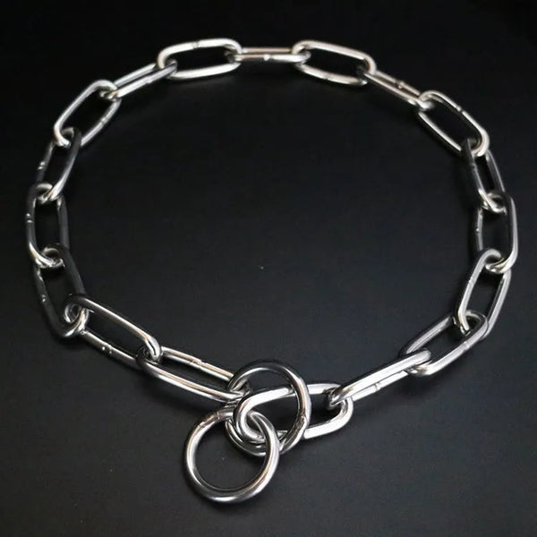 4.0mm x 55cm Long Link Chrome-Plated Steel Choke Chain Collar (15335771341126)