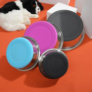 Thick Stainless Steel Dog Bowls, Pet Feeding Bowls, Dog Cat Plate Bowls With Non-slip silicone Bases, medium and large Dog Feeder Bowls and Water Bowls(L-20CM) (15329884700998)