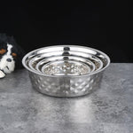 Load image into Gallery viewer, Thick Stainless Steel Dog Bowls, Pet Feeding Bowls, Dog Cat Plate Bowls With Non-slip silicone Bases, medium and large Dog Feeder Bowls and Water Bowls(L-20CM)
