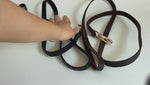 Load and play video in Gallery viewer, Premium Genuine Leather Dog Leash – Strong, Stylish &amp; Comfortable for Walking &amp; Training
