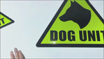 Load and play video in Gallery viewer, Large Triangle Dog Unit Magnetic Sign 280x340mm Security K9 Dog Handler Sticker( 20% OFF ON Multiple Purchase)
