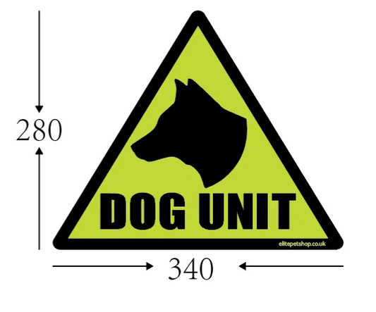 Large Triangle Dog Unit Magnetic Sign 280x340mm Security K9 Dog Handler Sticker